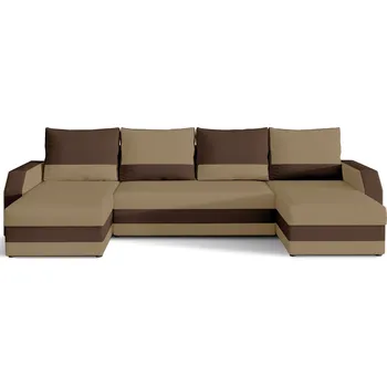 Sedací souprava Rohová rozkládací sedací souprava MARION 312 cm Alova 66/Alova 68 béžovo-hnědá