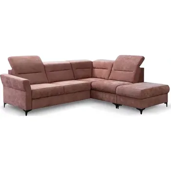 Taburet Rozkládací rohová sedačka DENIRO růžová + taburet DOPRODEJ*