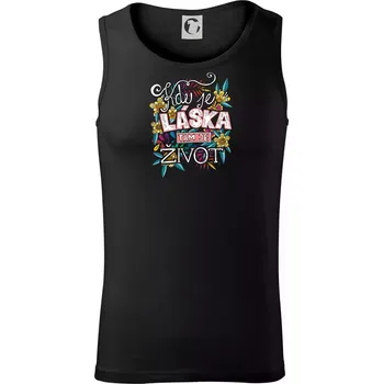 Pánské termoprádlo Kde je láska tam je život (Pecka design) - Tílko pánské Core - M ( Černá )