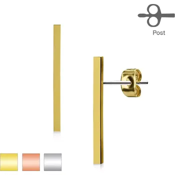 Náušnice Náušnice z chirurgické oceli, úzký proužek, hladký lesklý povrch - Barva: Stříbrná