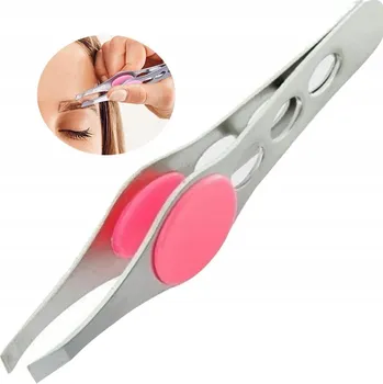 Kosmetická pinzeta Pinzeta pinzeta s úchytem GUMIČKOU na obočí šikmá