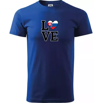 Love Slovenská vlajka - Triko extra velké (5-8XL) - 8XL ( Královská modrá )