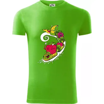 Milkshake vlak kreslený (Pecka design) - Viper FIT - Pánské zůžené tričko - 3XL ( Apple Green )
