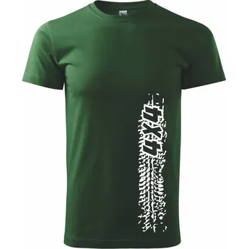 Pneu stopa 4x4 - Triko extra velké (5-8XL) - 7XL ( Lahvově zelená )
