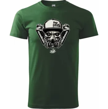 Pánské tričko Graffiti lebka - Triko extra velké (5-8XL) - 7XL ( Lahvově zelená )