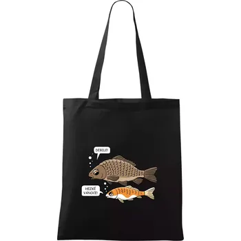 Hezké Vánoce Kapr a Koi kapr (Hana-creative) - Taška bavlněná - 42 x 38 cm ( Černá )