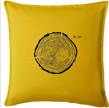 Polštář Letokruhy - 55 - Polštář 50x50 - 50x50 - Pouze potah ( Žlutá )