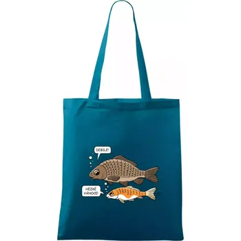 Hezké Vánoce Kapr a Koi kapr (Hana-creative) - Taška bavlněná - 42 x 38 cm ( Petrolejová )