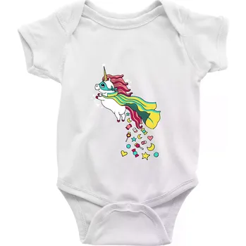 Kojenecký body Sweet jednorožec (Pecka design) - Body kojenecké s krátkým rukávem - Krátký r. 12-18 měs ( Bílá )