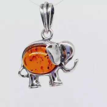 Přívěsek Přívěsek Sloník s jantarem (přívěsek)
