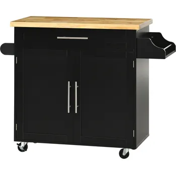 Servírovací stolek Kuchyňský servírovací vozík 109x40x89 cm | černý