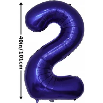 Balónek Fóliový balónek ČÍSLICE 2 k narozeninám, oslavě, párty, tmavě modrý, 100 cm