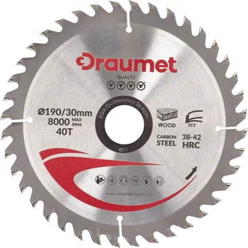 Pilový kotouč PILOVÝ KOTOUČ NA DŘEVO S WIDIOVÝMI ZUBY 190x30MM 40 ZUBŮ DRAUMET