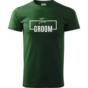Pánské tričko Trika na rozlučku ve čtverci - The Groom - Triko extra velké (5-8XL) - 5XL ( Lahvově zelená )
