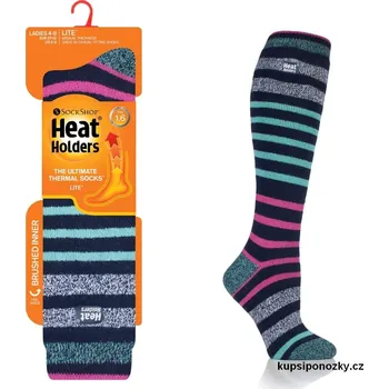 HEAT HOLDERS Podkolenky dámské LITE LONG MEDIUM LTLHH561NVY STRIPE 37-41 Mix barev