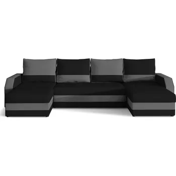 Sedací souprava Rohová rozkládací sedací souprava MARION 312 cm Alova 04/Alova 36 černo-šedá