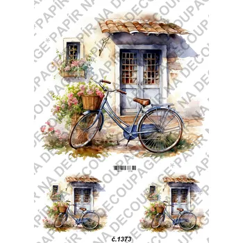 Výtvarný papír Rýžový a soft papír na decoupage - Kolo na zápraží - KB01373 Materiál: Rýžový papír, Rozměr: A4