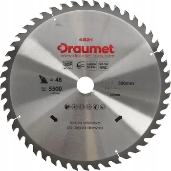 Pilový kotouč PILOVÝ KOTOUČ NA DŘEVO S WIDIOVÝMI ZUBY 300x30MM 48 ZUBŮ DRAUMET