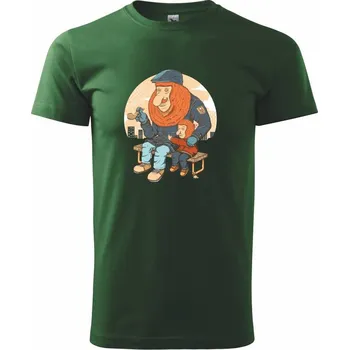 Pánské tričko Kahau nosatý - Triko extra velké (5-8XL) - 8XL ( Lahvově zelená )