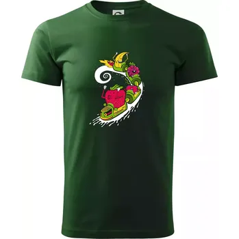 Milkshake vlak kreslený (Pecka design) - Triko extra velké (5-8XL) - 8XL ( Lahvově zelená )