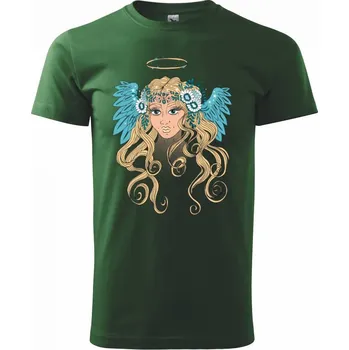Anděl malovaný - žena (Pecka design) - Triko extra velké (5-8XL) - 8XL ( Lahvově zelená )