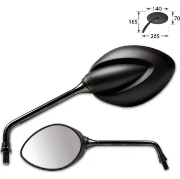 Zrcátko pro motocykl Zrcátka na moto "STRATO" černé universální, pár