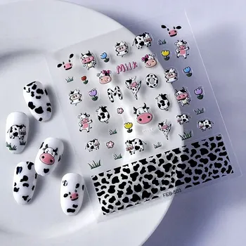 LATATÉ Samolepky na nehty Samolepící konvexní vzory KRAVIČKA