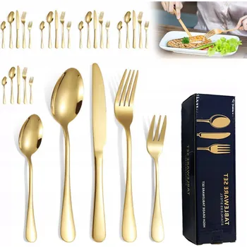 Příbor ZLATÉ PŘÍBORY SADA PŘÍBORŮ pro 6 osob 30 ks