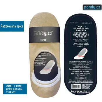 Dámské ponožky CENOVÁ AKCE NK11 Ponožky do balerin s ABS 39-42 Béžová