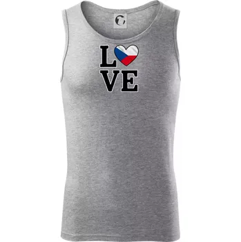 Love Česká vlajka - Tílko pánské Core - L ( Tmavě šedý melír )