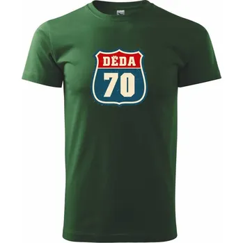Pánské tričko Děda 70 - Triko extra velké (5-8XL) - 8XL ( Lahvově zelená )