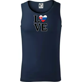 Love Slovenská vlajka - Tílko pánské Core - XL ( Námořní modrá (velmi tmavá - téměř černá) )