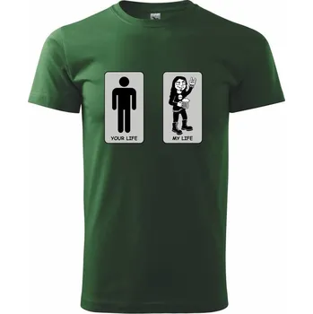 Pánské tričko Metal My Life (Hana-creative) - Triko extra velké (5-8XL) - 8XL ( Lahvově zelená )