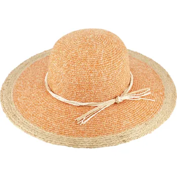 Klobouk Fiebig - Headwear since 1903 Letní dámský slaměný oranžový klobouk Fiebig s širokou krempou - Brim Hat Base Point Velikost: 55 cm (S)