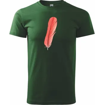 Pánské tričko Barevné pírko - Triko extra velké (5-8XL) - 8XL ( Lahvově zelená )