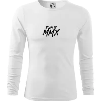 Pánské oblečení Born in - Římské číslo 2010 - Triko s dlouhým rukávem FIT-T long sleeve - S ( Bílá )
