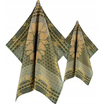 Utěrka ZWOLTEX Slunečnice kuchyňský set utěrka do kuchyně x2 zelená 50x70