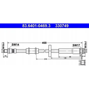 Brzdová hadice ATE 83.6401-0469.3 Brzdová hadice
