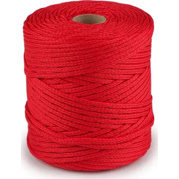 Příze Oděvní šňůra PES Ø4 mm, barva 336 červená