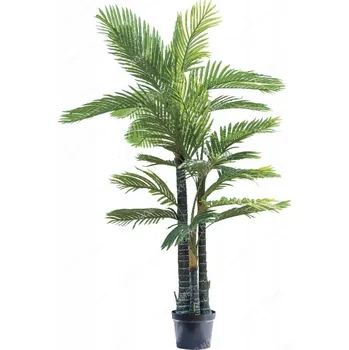 umělá květina UMĚLÁ Rostlina PALMA EXOTICKÁ TROJITÁ V KVĚTINÁČI REALISTICKÁ 200 cm