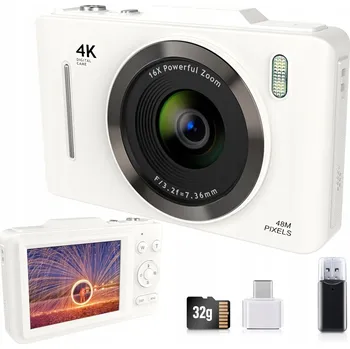 Digitální kompakt Digitální fotoaparát Bedee VBFBDFHTW, bílý