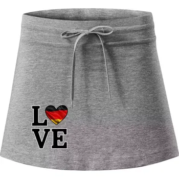 Dámská sukně Love Německá vlajka - Sportovní sukně - two in one - XL ( Tmavě šedý melír )