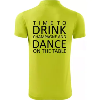 Pánská košile Time to drink Champagne - Polokošile Victory sportovní (dresovina) - L ( Limetková )