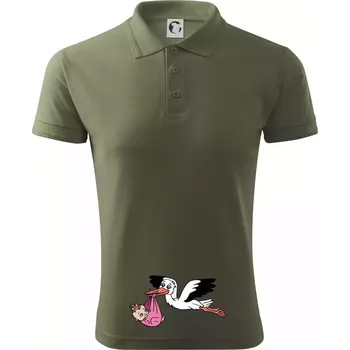 Pánská košile Čáp a miminko - holka (Hana-creative) - Polokošile pánská Pique Polo 203 - 5XL ( Khaki )