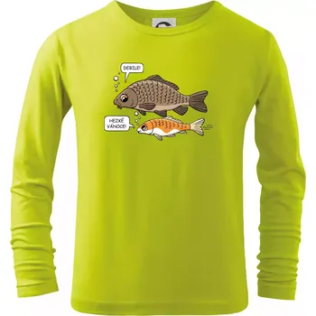 Dětská móda Hezké Vánoce Kapr a Koi kapr (Hana-creative) - Triko dětské Long Sleeve - 104-110cm / 3-4 roky ( Limetková )