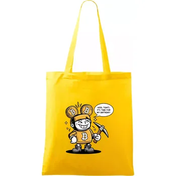 Hodl tight, it's time for my birthday! - Taška bavlněná - 42 x 38 cm ( Žlutá )