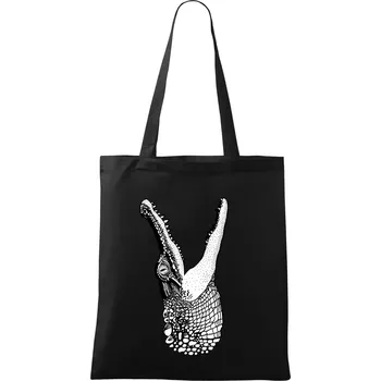 Krokodýl kreslený (Pecka design) - Taška bavlněná - 42 x 38 cm ( Černá )