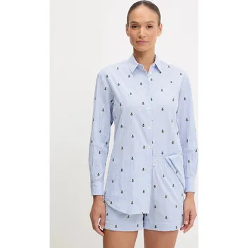 Dámská košile Bavlněná košile MC2 Saint Barth BRIG001 modrá 50A, vel. S