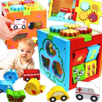 ostatní stavebnice VELKÝ EDUKATIVNÍ DŘEVĚNÝ TŘÍDIČ TVARŮ KOSTKA SILNÉ STAVEBNICE