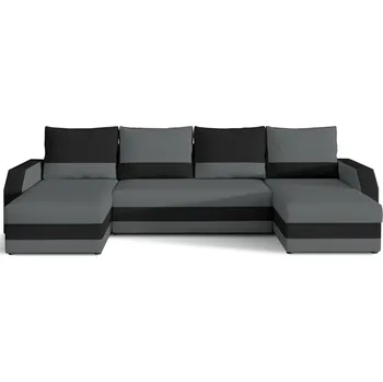 Sedací souprava Rohová rozkládací sedací souprava MARION 312 cm Alova 10/Alova 04 šedo-černá